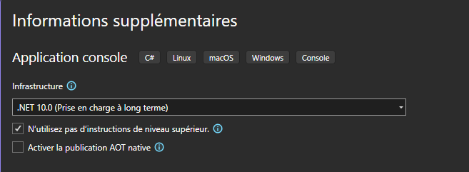 Case à cocher dans Visual Studio